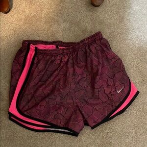 Nike Women's Pink and Black Shorts
